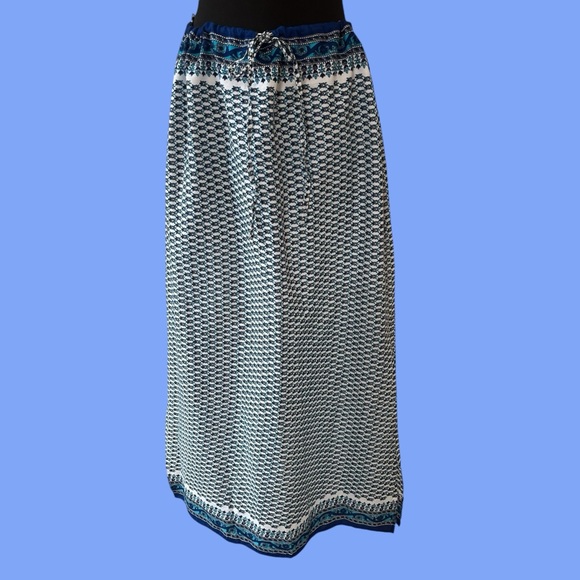 Vintage cotton ditzy floral maxi skirt lightweight side slits size XL - Picture 2 of 12